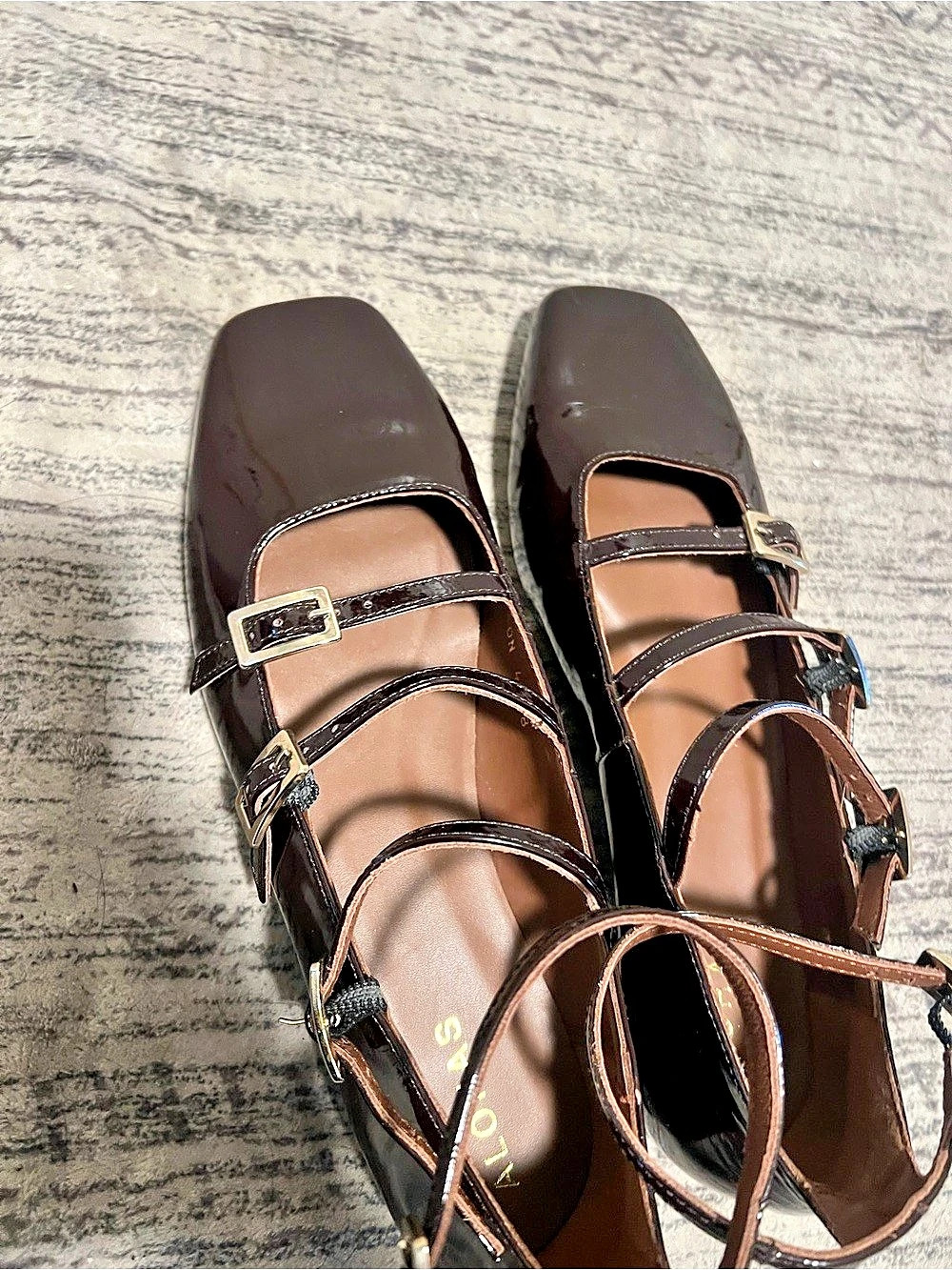 Alohas Patent Leather Strappy Ballet Flats
